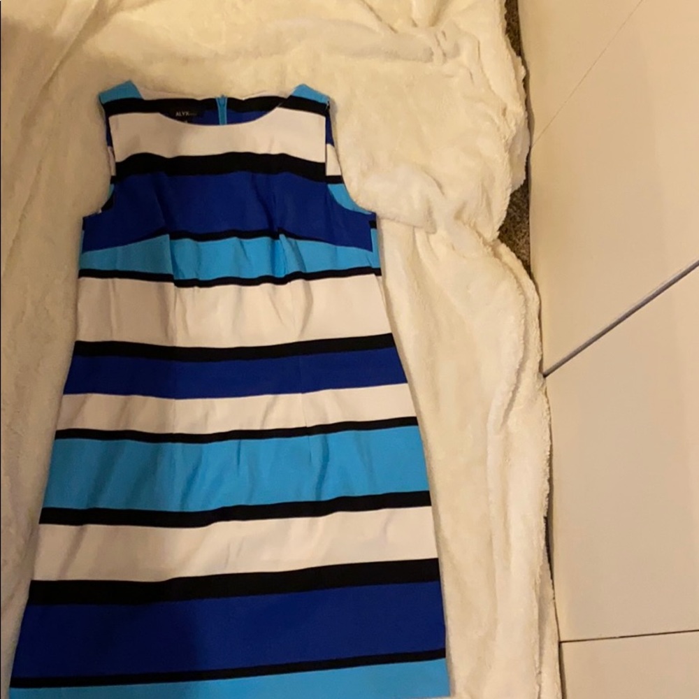 Mixed-Print A-Line Knit Dress